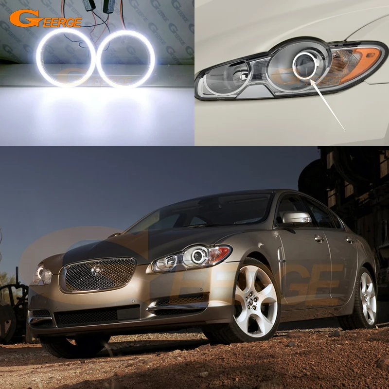 

For JAGUAR XF X250 Pre Facelift 2008 2009 2010 2011 Day Light Ultra Bright COB Led Angel Eyes Kit Halo Rings