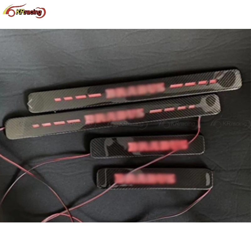 

Brabu Style Carbon Fiber Weave Car Door Sill Cover With LED Light For Mercedes Benz G-Class G wagon W464 G500 G500 G63 2018-2021