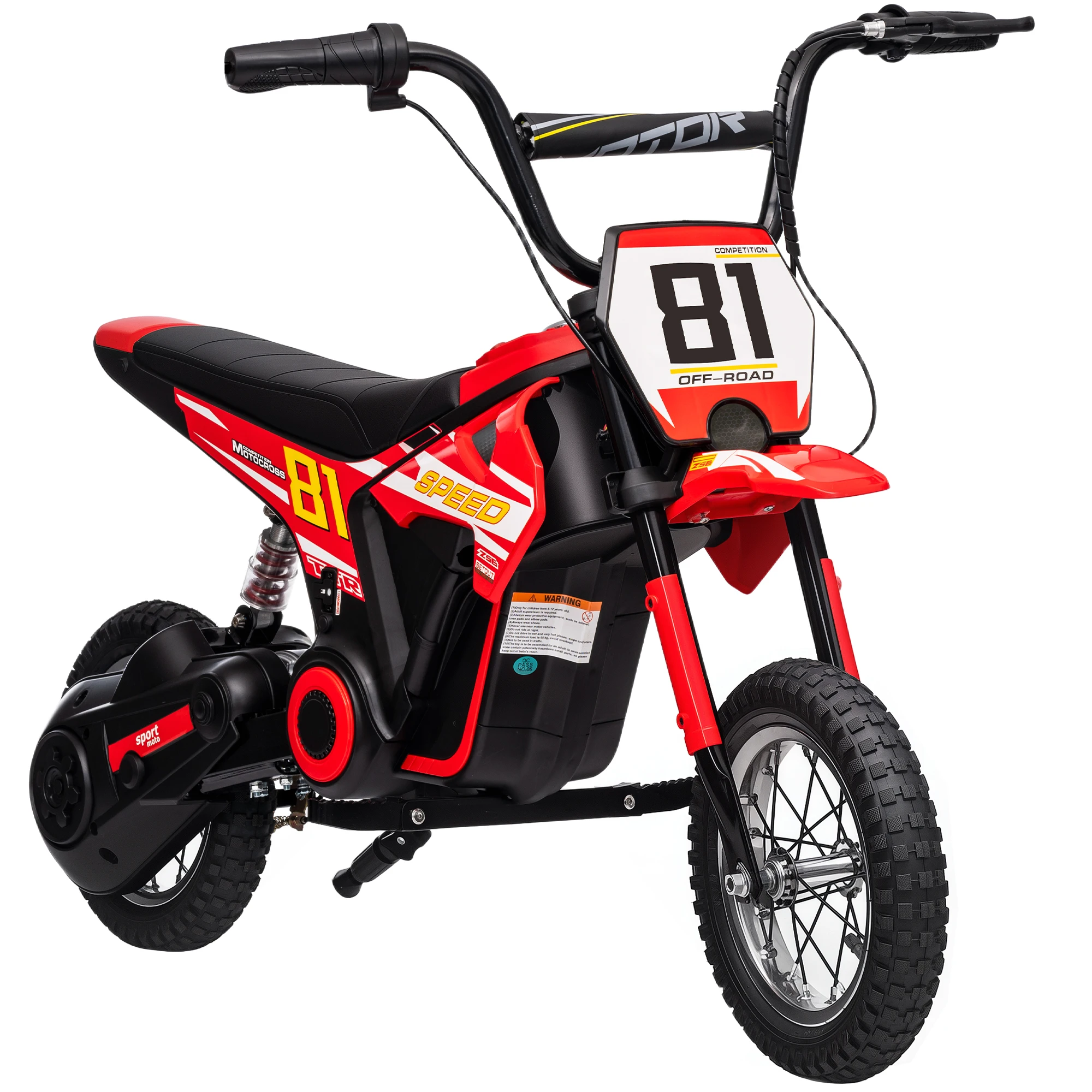 24V Elektrische Kindermotorfiets met 250W Motor, Snelheid 6-16 km/u, 30,5 cm Wielen voor Kinderen van 8 tot 12 Jaar, Blauw