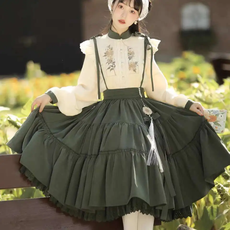 New Lolita Princess Dress Western Style Clothes Daily Rural Style Op Academic Atmosphere Han Elements Skirt Tops Cos Cosplay