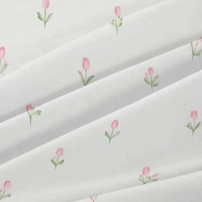 3Pcs Floralblush Fitted Sheet Three Piece Set (1*Fitted Sheet + 2*Pillowcases, Coreless), Bedding Set.