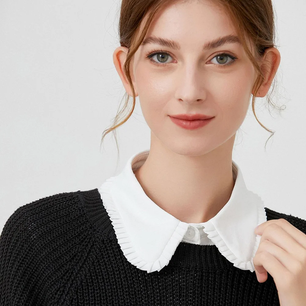 Accessorio per camicetta mezza camicia staccabile con colletto finto in chiffon da donna, comodo e durevole, regalo per riunioni di nozze