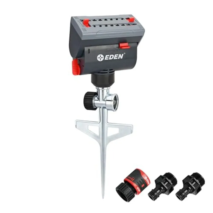 

94145 4Way Adjustable Mini Turbo Oscillating Sprinkler with Step Spike Gear Drive Heavy Duty for Efficient Gardening Watering S