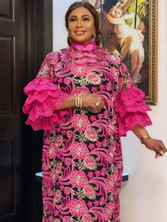 African Dresses for Women 2025New African Clothes Dashiki Lace Grand Boubou Robe Africaine Femme Bazin Riche Party Africa Dress