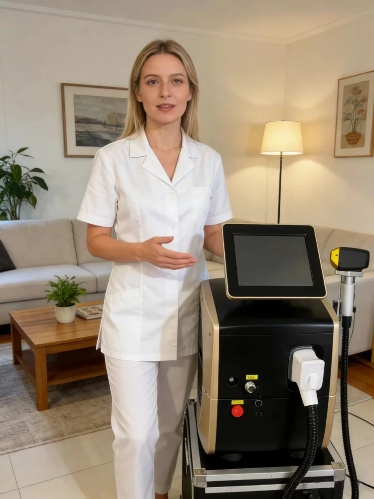 Professional Diode Laser Hair Removal Machine Ice Titanium Technology For Full Body Hair Removal 808 755 1064NM 3 Waves Painless