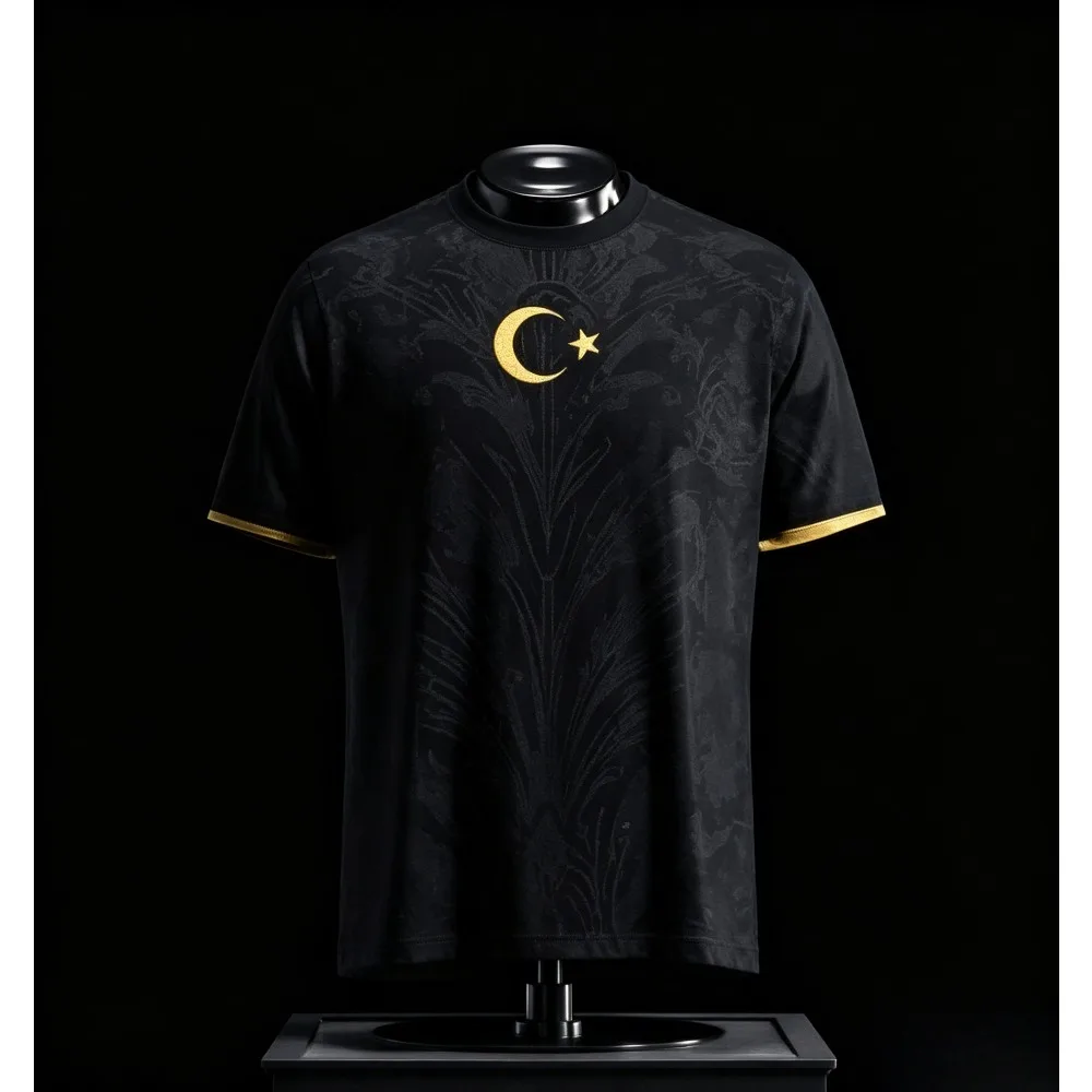 26-27 Turkey Black&Red Special Edition Fans Soccer T-shirt Lightweight Breathable Speed Drying Sportswear Summer New Men's Top