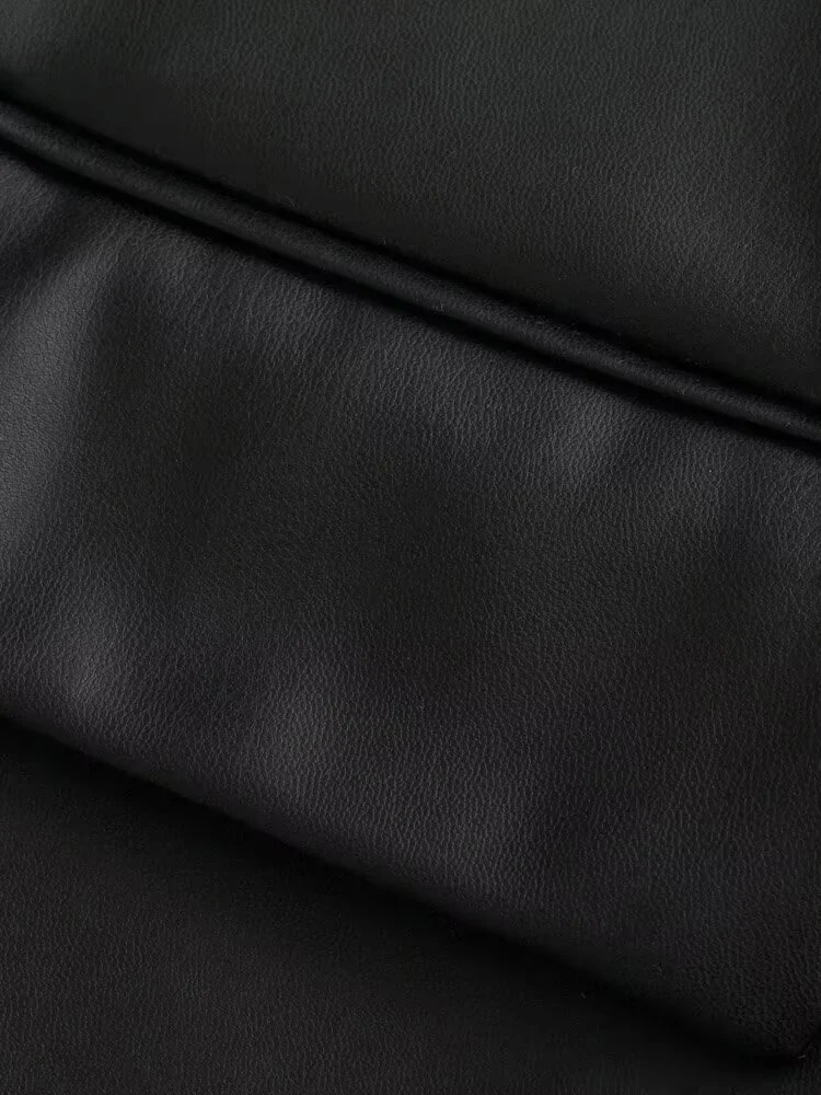 Europejska i amerykańska jesień, nowa moda damska, retro, casualowy temperament, prosty, prosty krój, imitacja skóry, żakiet.