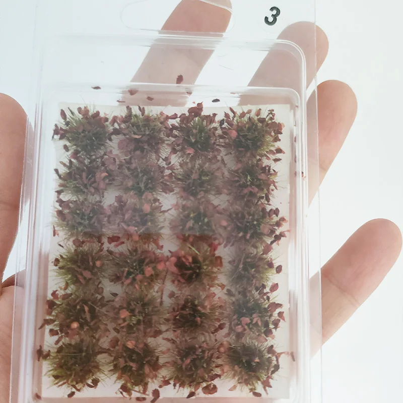 Materiały do DIY krajobrazu Małe liście Kępki trawy Zestawy modelarskie Ręcznie robione Budynki Piaskownica Diorama Akcesoria 1 pudełko