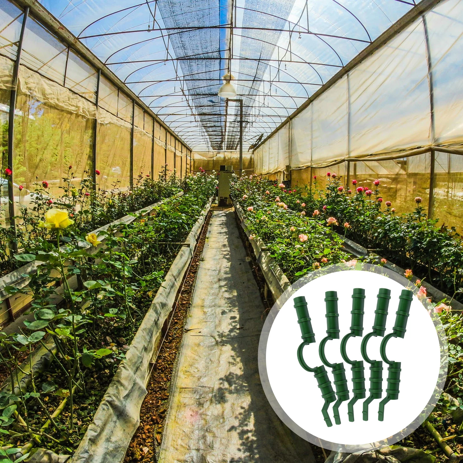 

20pcs Greenhouse Clamps Plastic High Film Net Shade Cloth Compatible 8mm Pipes Garden Accessories