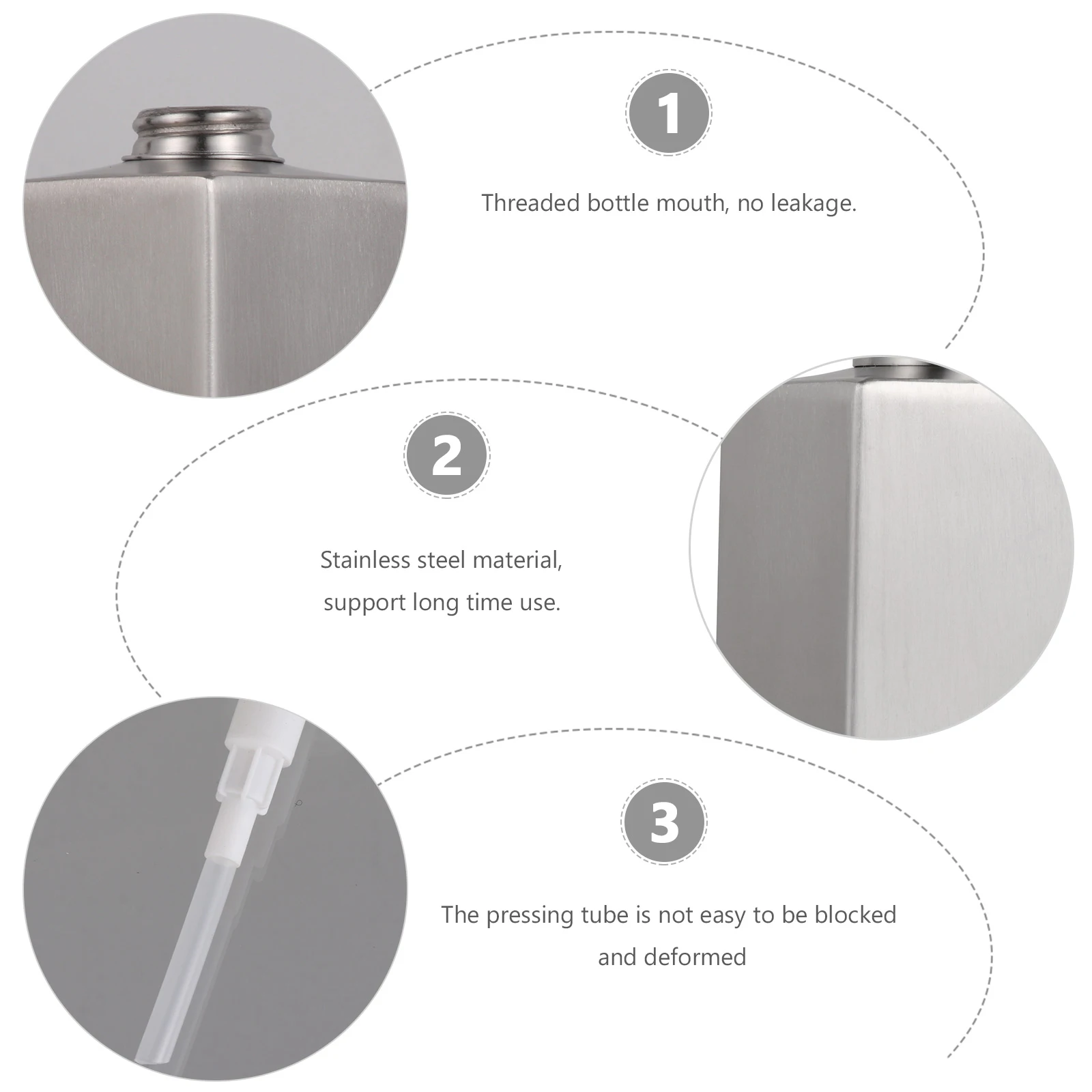 

358Ml Stainless Steel Soap Dispenser Bottle Refillable Liquid Soap Shampoo Lotion Dispenser For Home Hotel Office Restaurant