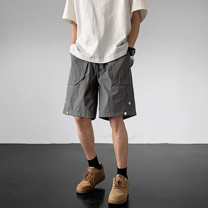 Men Casual Shorts Summer Ice Silk Mens Fashion Pants Mens Bermuda Beach Breathable Shorts Plus Size Cargo Sweatpants