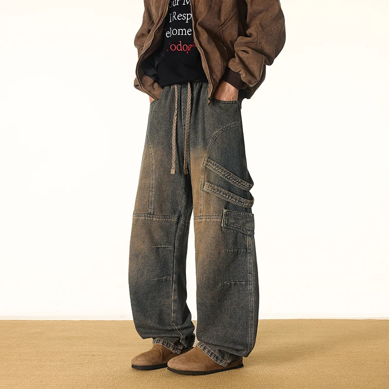 Pantalons de pêche décontractés à la mode, amples, jambes droites, pantalons d'extérieur pour hommes, confortables, grande taille, printemps automne