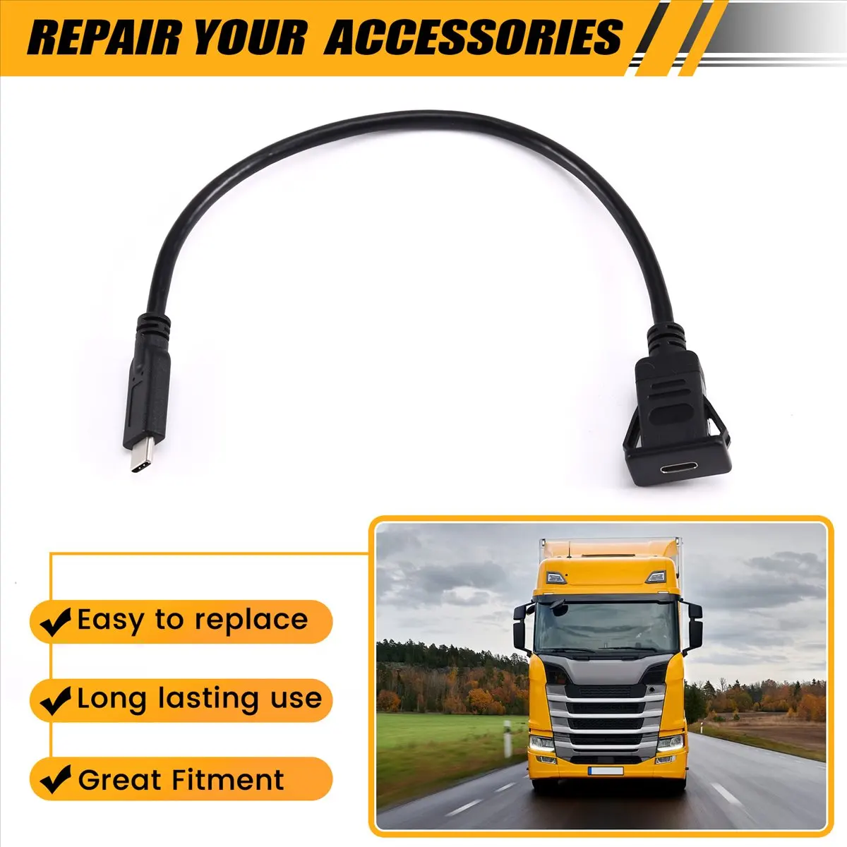 cabo-usb-tipo-c-31-abgn-10gbps-para-montagem-embutida-quadrada-cabo-de-extensao-usb-c-macho-para-femea-com-encaixe-para-painel-para-carro-e-caminhao