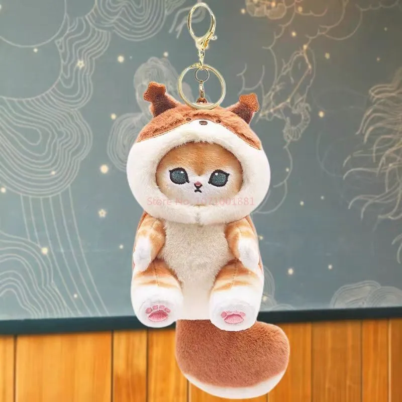 LLavero de muñeco de mapache Mofusand Kawaii, bonito bolso para muñeca, adorno de embalaje, colgante, llavero artesanal, regalo de Festival para pareja