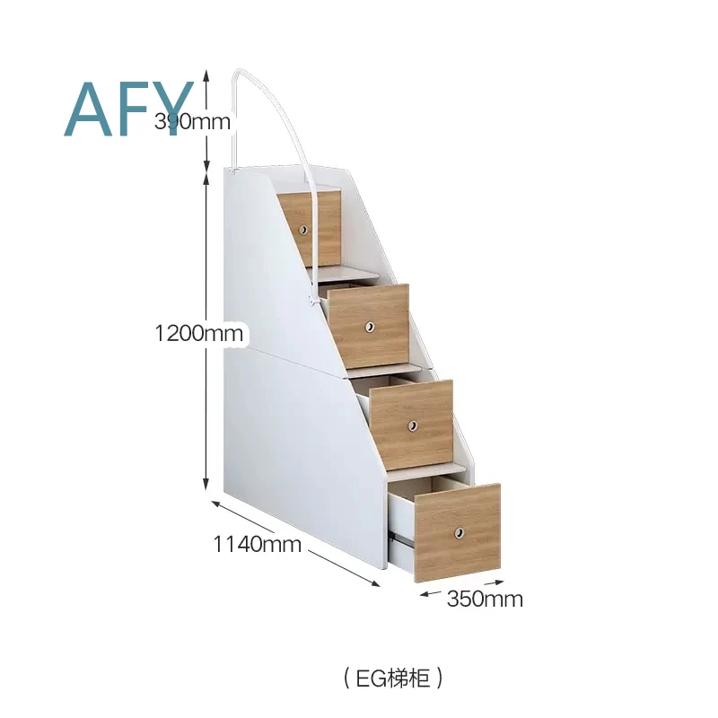 Wardrobe Ladder Cabinet Bookshelf Ladder Cabinet Drawer Stair Cabinet for Home Office Bedroom Living Room Storage Space