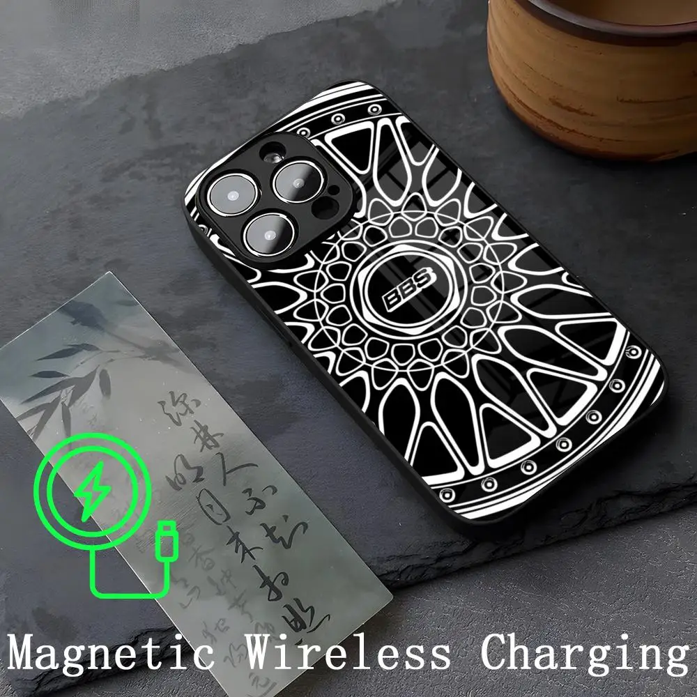 BBS Phone Case Strong Magnetism Glass For iPhone 14ProMax 16 13 12 15 11 Pro XS Max Plus Mini Cover