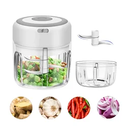 Wireless Electric Garlic Masher Machine Meat Grinder Mincer Auxiliary Food Machine 100/250ml Chili Vegetable Crusher Masher