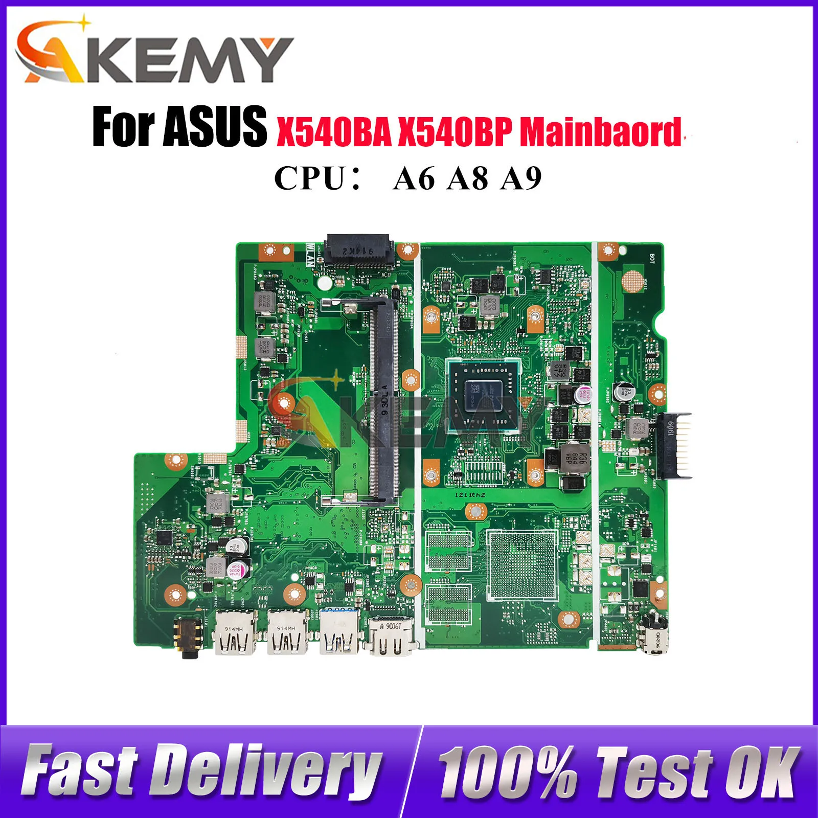 

X540BP Материнская плата для ноутбука ASUS VivoBook X540B F540B X540BP A540B X540BA D540B R540B Материнская плата для ноутбука с процессором A6 A8 A9 stk