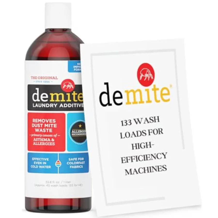 

DeMite Laundry Additive - Dust Mite Waste Remover for Allergy Relief Treatment for Bedding and Clothes Safe for and Pets Fragra