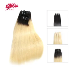 Ali Queen Hair Brazilian Straight Raw Virgin Human Hair Blonde 613 Natural Black 1b-613 Unprocessed Human Hair Weaves Bundles