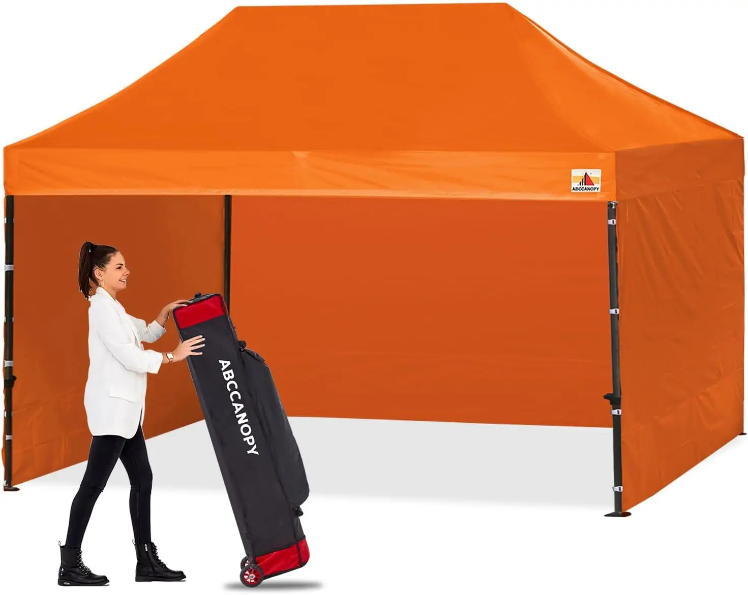 

Heavy Duty Easy up Canopy Tent with Sidewalls 10x15, Orange