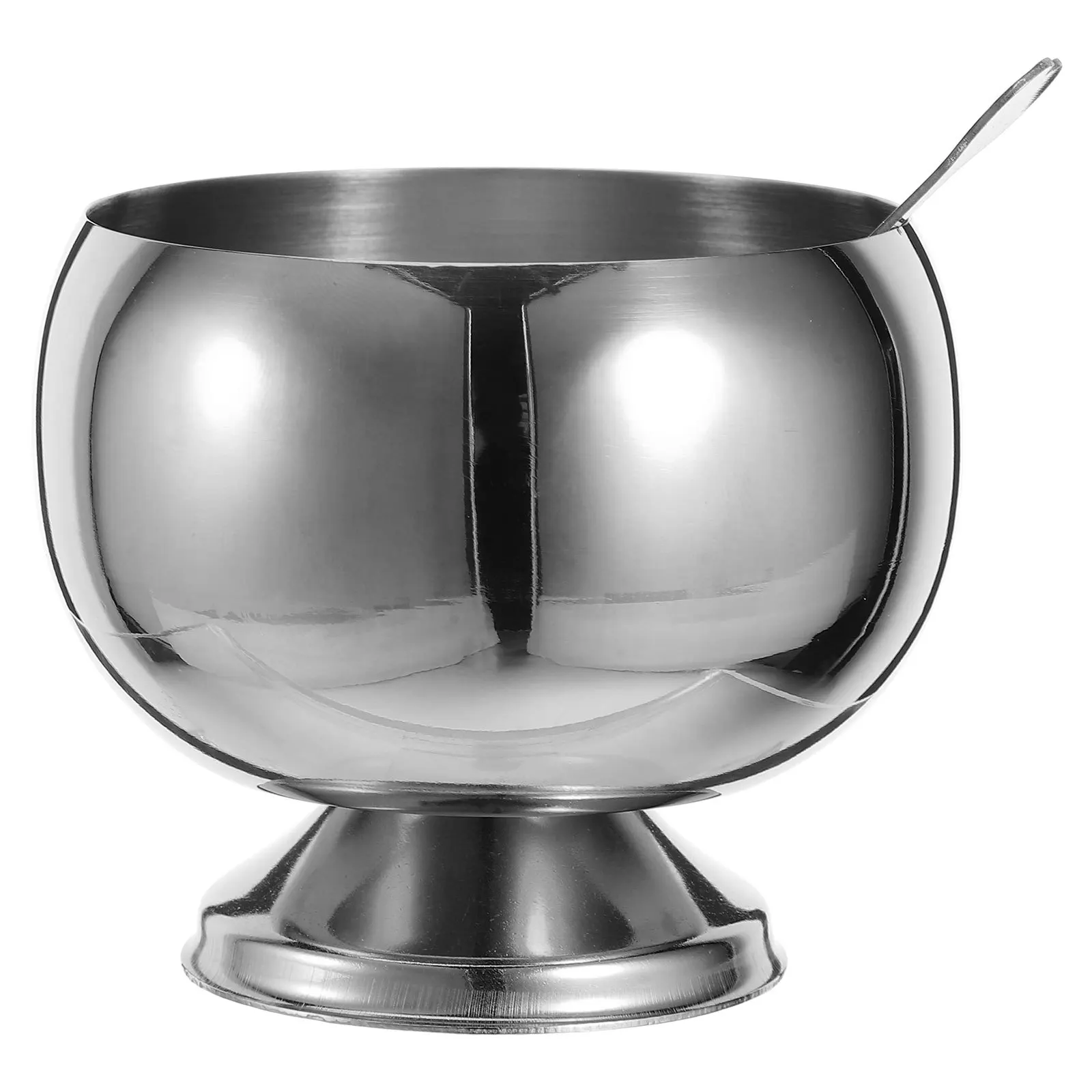 

1 Set Stainless Steel Footed Ice Cream Bowl 9.5Oz Dessert Goblet Multi-Function Metal Serving Cup For Pudding Yogurt Salad Sauce