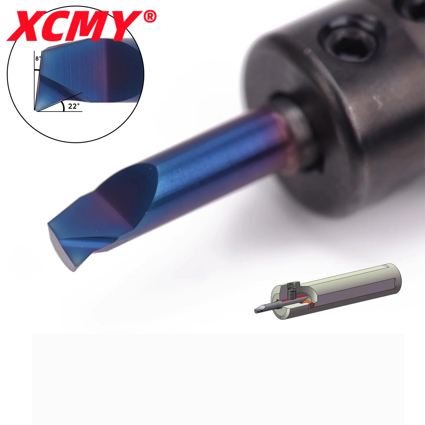 Bevel positioning/Avoid re-setting the tool Small-diameter high-hardness/stainless steel processing Quenched blue nano-coating