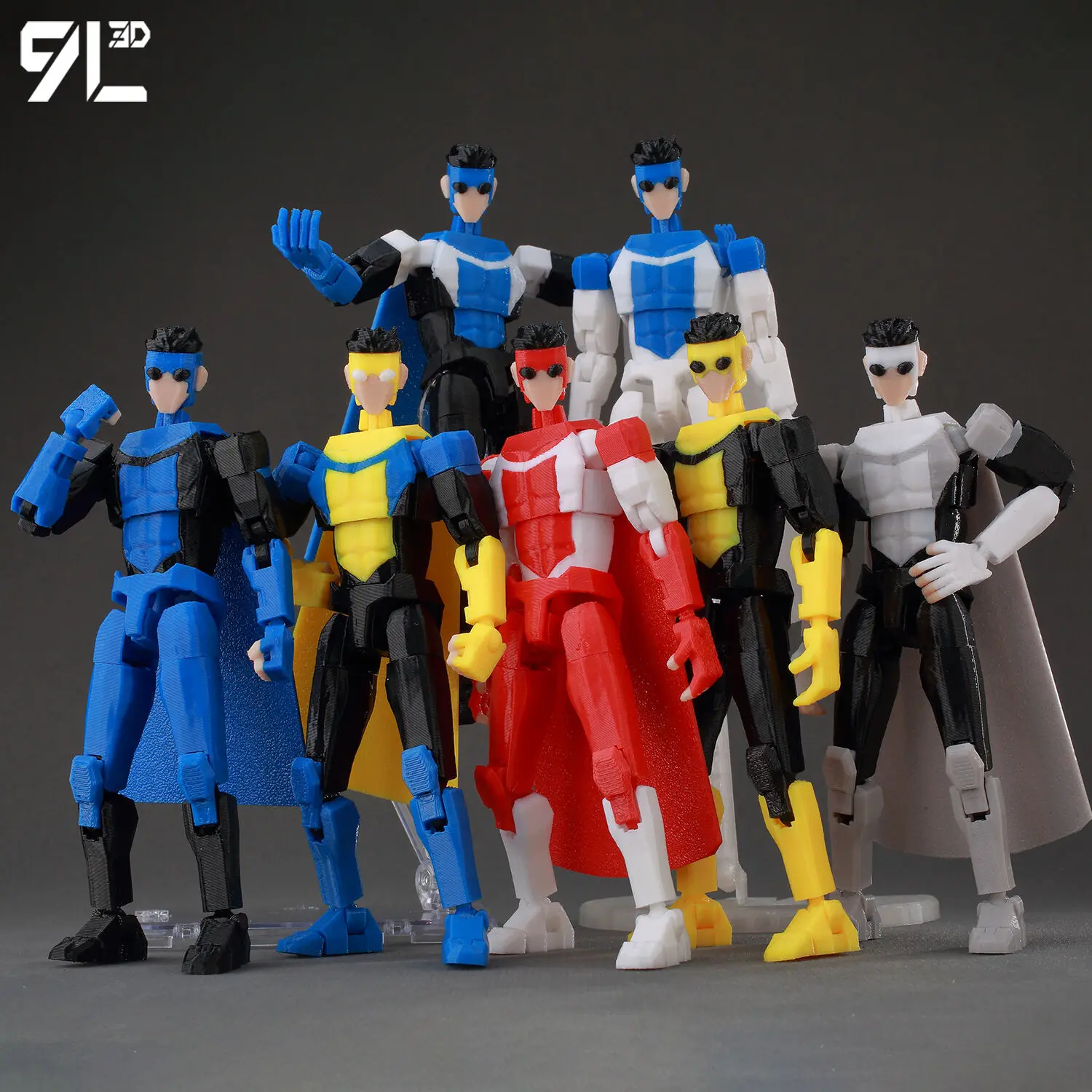 9L3D Lucky 13 Invincible Boy Conquer ​ Omni Actionfigur 3D-gedrucktes Anime-Modell mit mehreren Gelenken, bewegliches Sammlerspielzeug, Geschenk für Fans
