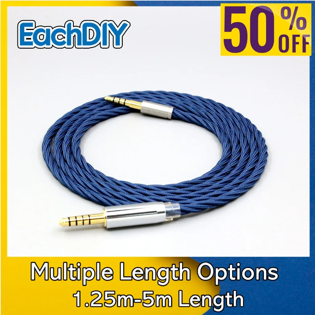 

Graphene Braid Pure Silver OCC Alloy Full Sleeved Hifi Earphone Cable For Denon AH-mm400 mm200 mm300 Beats solo3 solo2 8586
