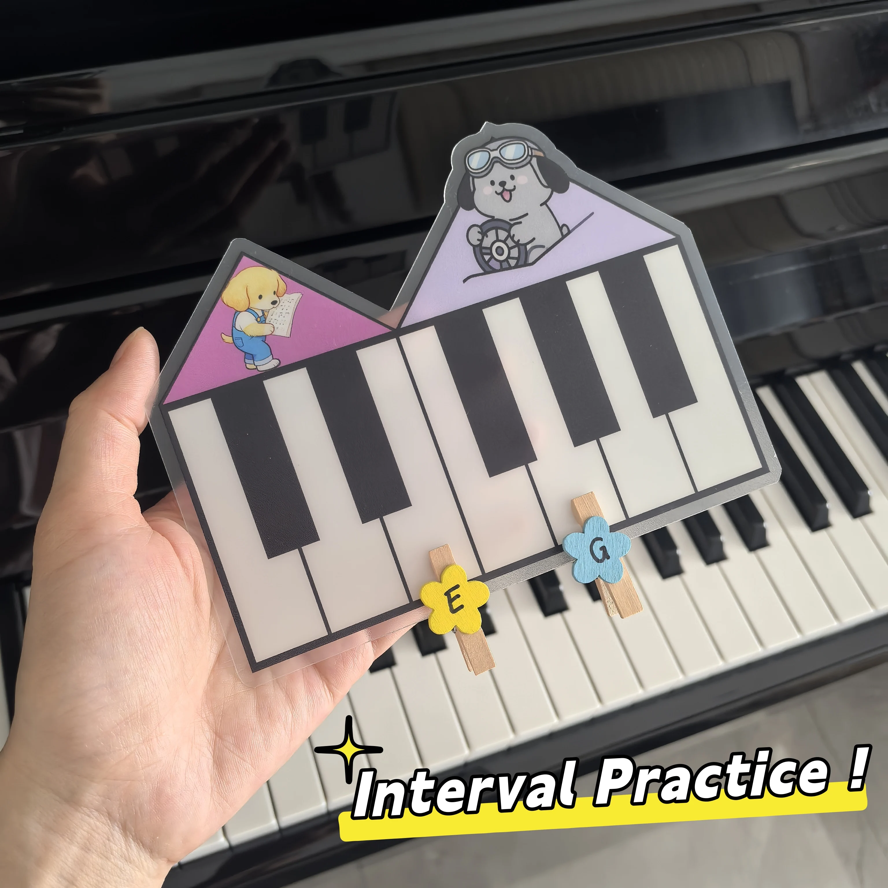 بطاقة تعلم البيانو لتعلم اسم الملاحظة Solfege Interval Triad Practice Keyboard Position بطاقات تعليم الموسيقى للمبتدئين