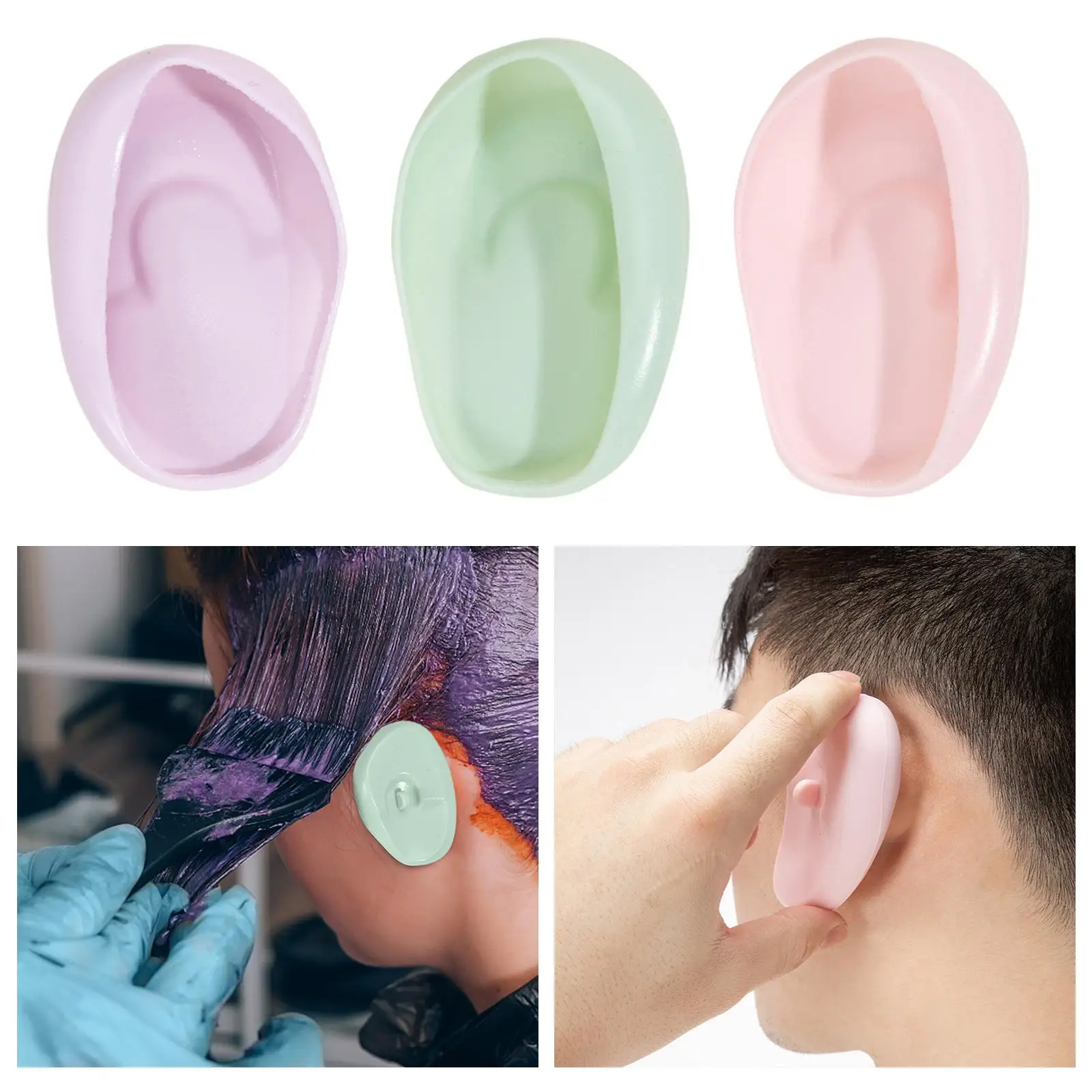 2 Pieces Silicone Ear Cover Protector Reusable Hairdressing Professional Salon Accessories Dye Coloring Earmuffs for Home Use