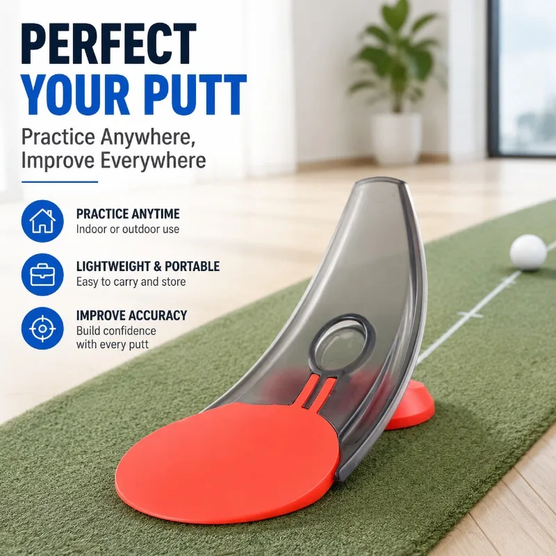 Foldable Portable Golf Putter Practice Trainer Dual-scene Indoor Outdoor Putting Training Aid Compact Easy Storage Exercise