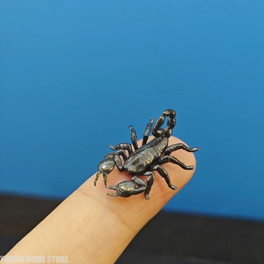 Miniature Aged Brass Scorpion Figure for Home Decor Accessories Decoracion Desk Decorative Figurines