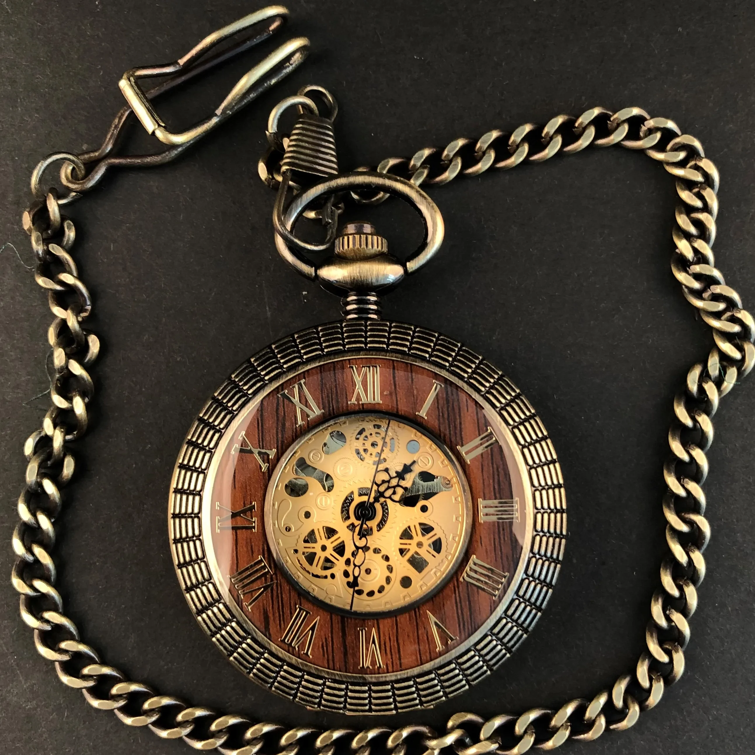 Montre de Poche Mécanique en Bois pour Homme, Vintage, Antique, Collection de Personnalité, Cadeau Steampunk avec Horloge JOPendant