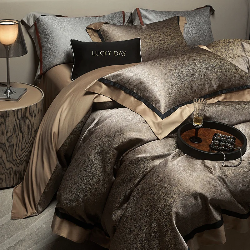 Jacquard four-piece set, European-style cotton quilt cover