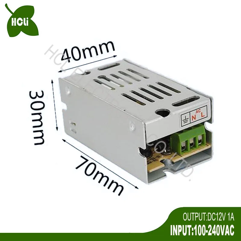 

High quality 12V 1A 12W LED Switching Power Supply AC85-265V input power suply 12V 1A Output CE ROSH free shipping 10pcs/lot