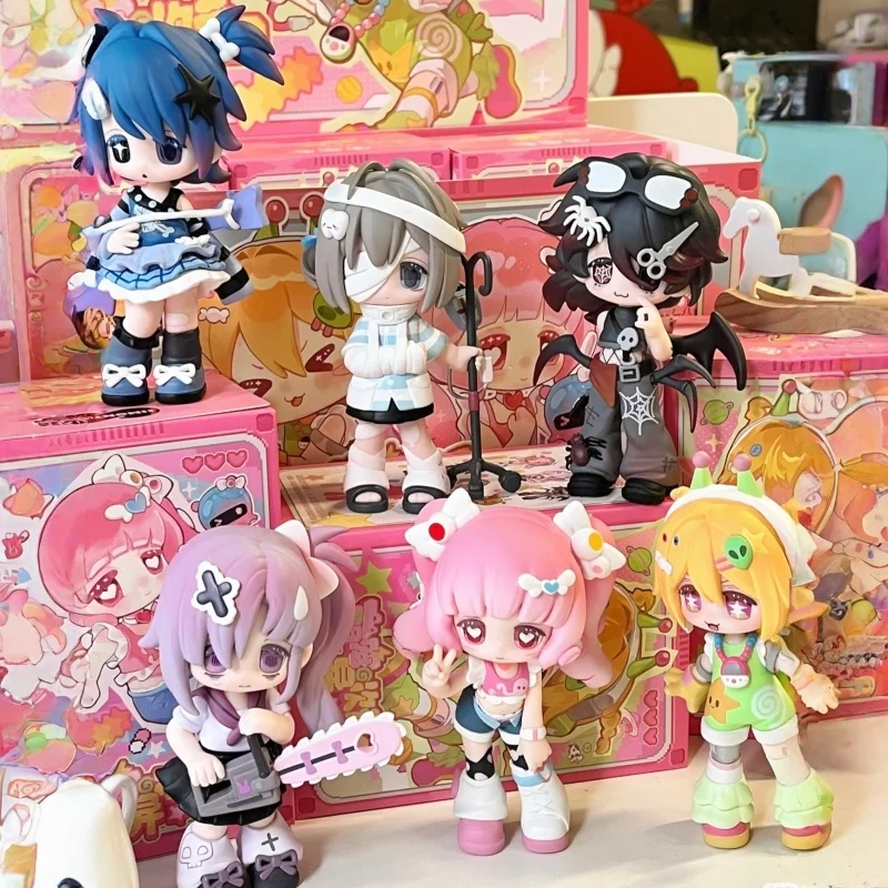 Kawaii menina figura de ação 1/12 escala articulações móveis lua caixa cega presente surpresa colecionável besta corpo boneca ornamento