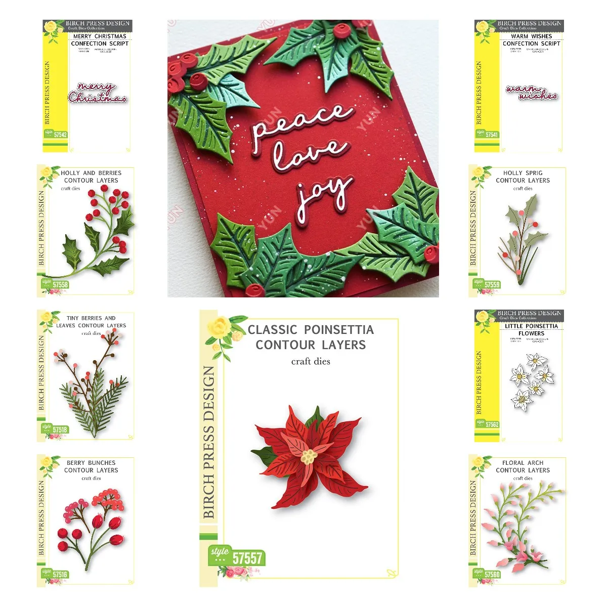 Making Christmas Card Decor Molds Littletown Church Wishes Peace Love Joy Flowers Cut Die Set DIY Scrapbook Diary Book Embossing