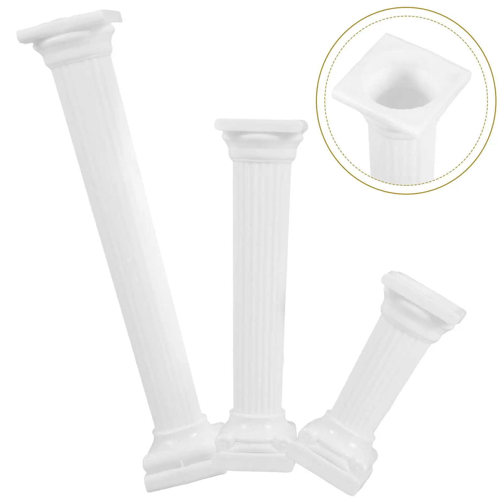 12 Pcs Roman Column Decoration Miniature Pillar Statue Wedding Photo Prop Greek Columns Desk Ornament Home Craft Building Model