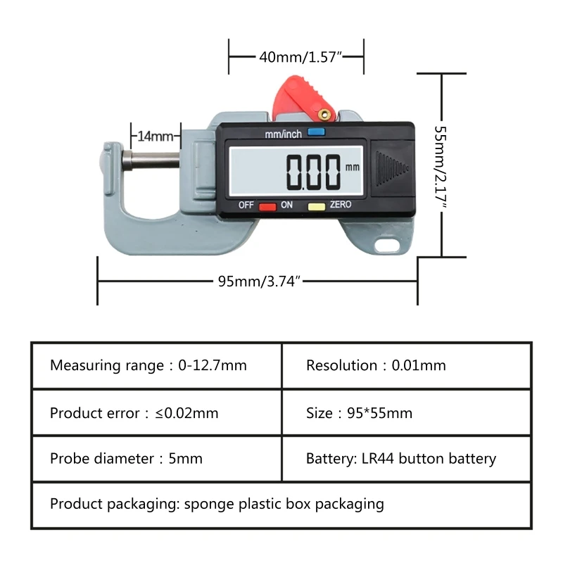 精密デジタル厚さ計メーターテスターマイクロメーター横厚さ計