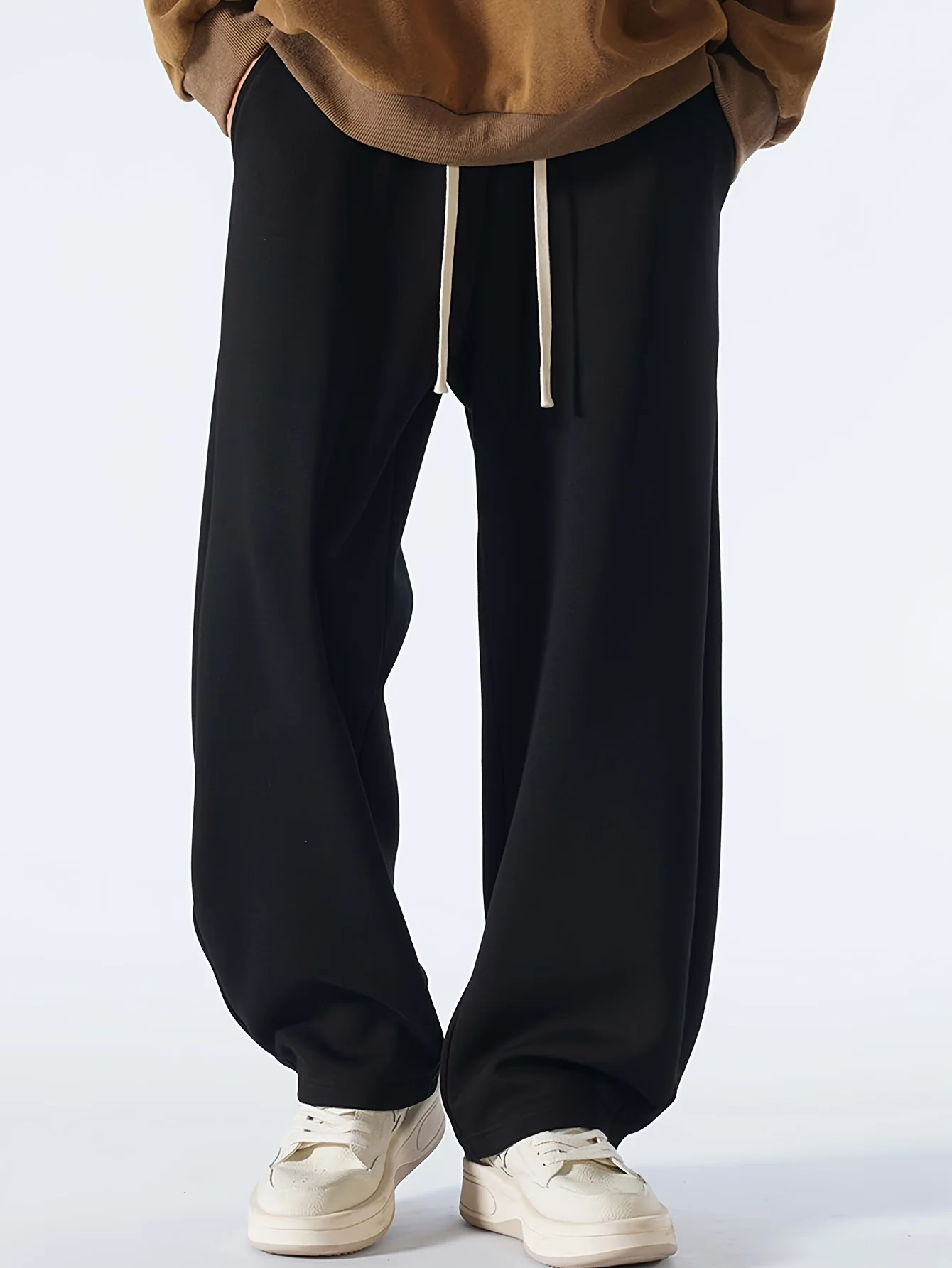 

Autumn Winter Fleece Men's Straight-leg Sweatpants Unisex Casual Fashion Versatile Loose Street Style Oversized Loose Casual