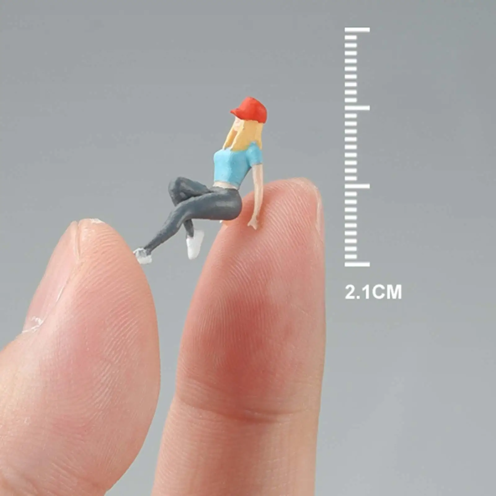 Pessoas pintadas à mão estatueta, figura menina, cena em miniatura, 1:64