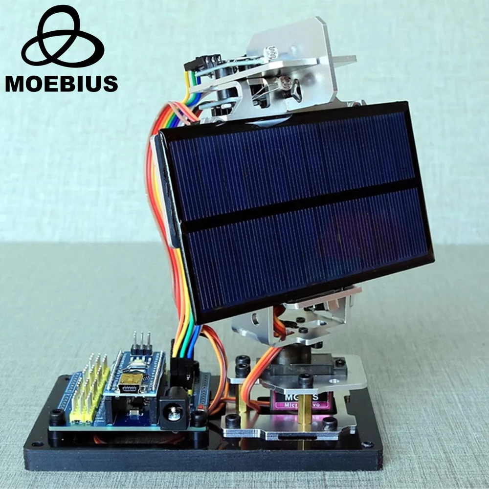 Inseguitore intelligente della sorgente luminosa dell'attrezzatura del Radar di tracciamento dell'energia solare compatibile con il Kit Stem fai da te del progetto Arduino Maker