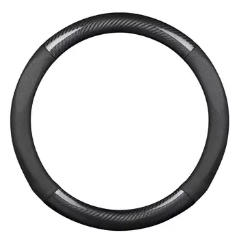 Nový univerzální kryt volantu do auta z uhlíkových vláken, trojrozměrný protiskluzový kryt a módní doplňky do auta 10 nejlepší prodej kryt volantu pro Peugeot 206 - №8