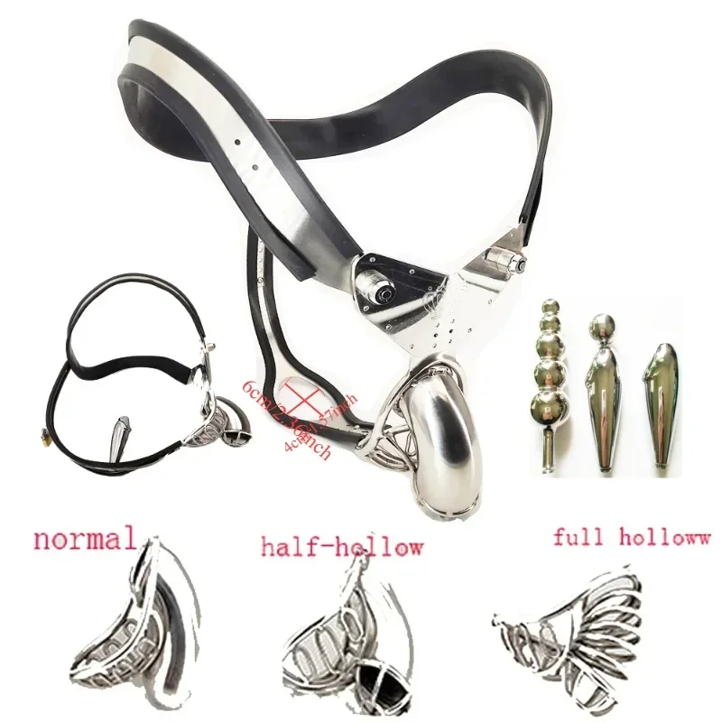 Male Stainless Steel Silicone Chastity Belt Fully Enclosed&Breathable Cock Cage Panties Underwear BDSM Bondage A Styleman Device