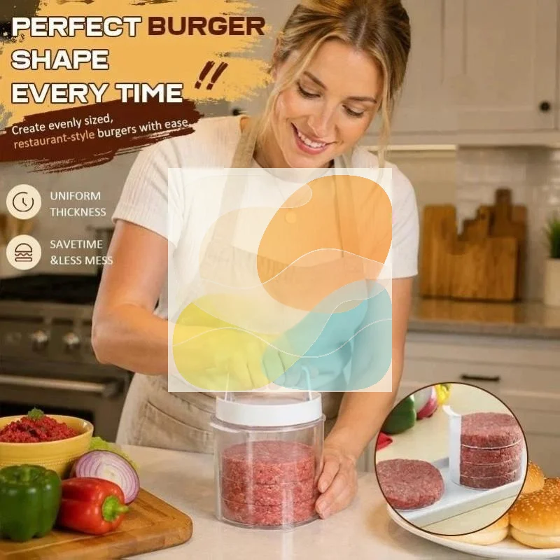 Burger Patty Maker for Sliders & Regular Patties Non-Stick Shaper with Storage Container for BBQ Grilling Picnic