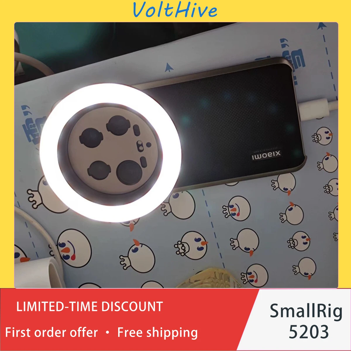 SmallRig 67mm Screw‑On Close‑Up Filter P30 Video Light Included Rechargeable Bi‑Color LED Lamp for Smartphone Photography Gift