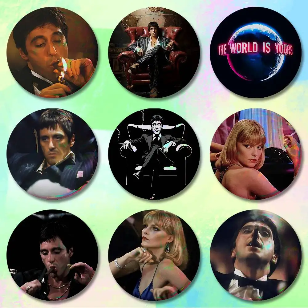 

S-Scarface Tony M-Montana 32mm 58mm 75mm 44mm 25mm Anime Badges Brooches DIY Pins Decorations Birthday Gifts