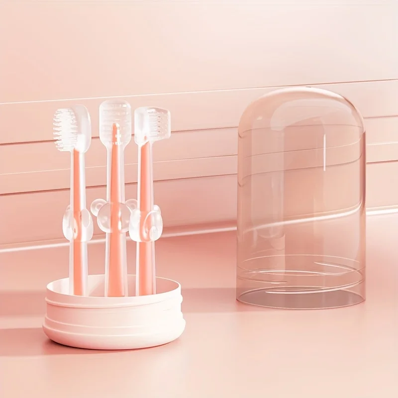 Baby 3-Sided Toothbrush, Tongue & Milk Coating Cleaner, Wrap-Around Design, Newborn Oral Care, Gentle on Gums