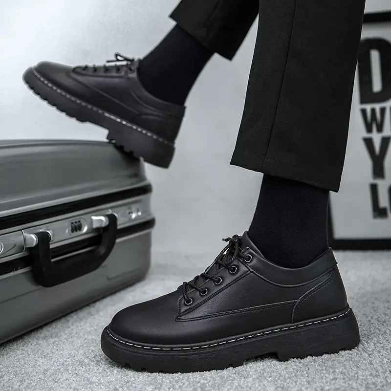 

Черные мужские повседневные туфли-броги, увеличивающие рост, социальная летняя распродажа, классические оригинальные модные мужские туфли высокого качества из искусственной кожи